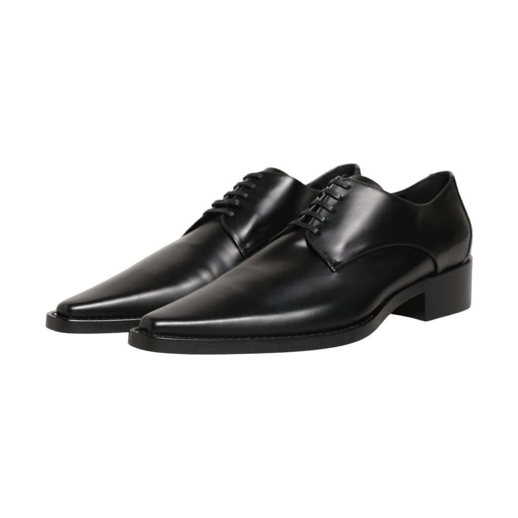 Dolce & Gabbana Black Leather Lace Up Derby Dress Shoes