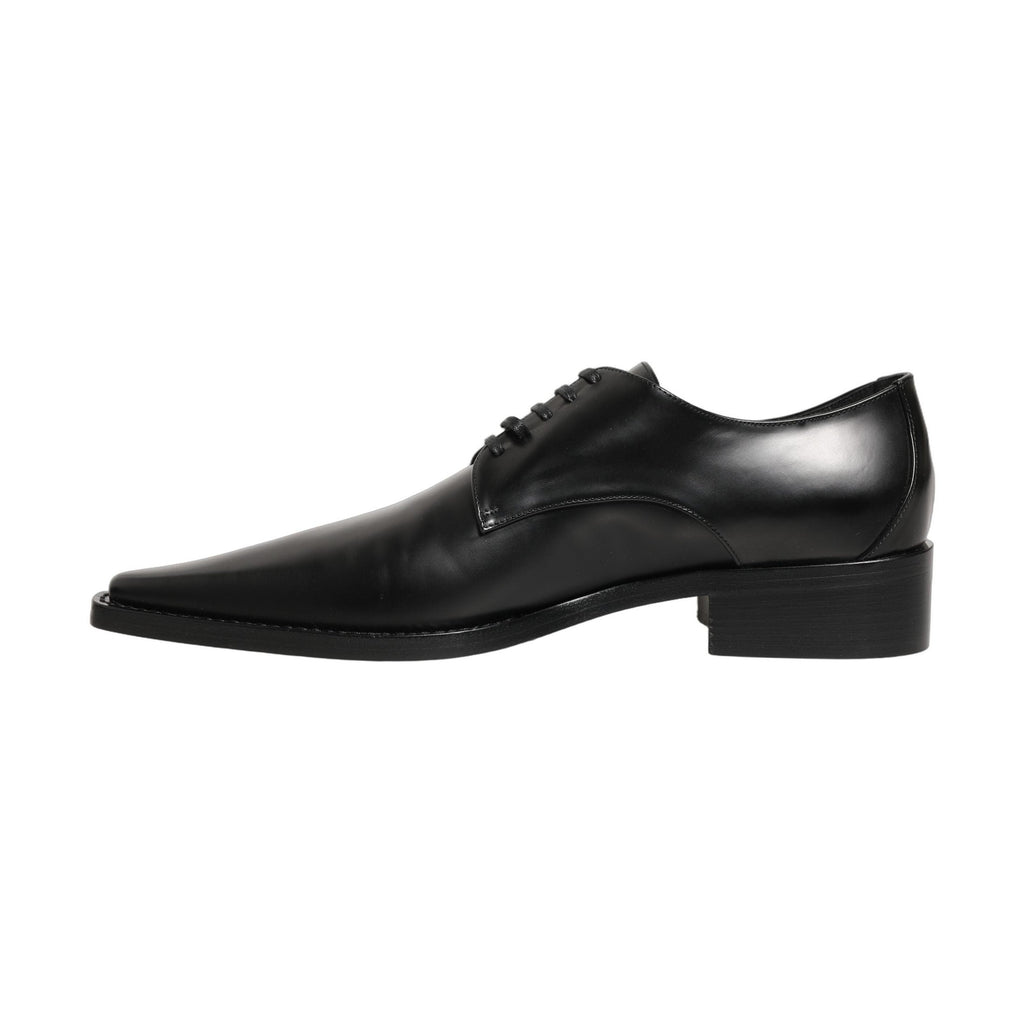 Dolce & Gabbana Black Leather Lace Up Derby Dress Shoes