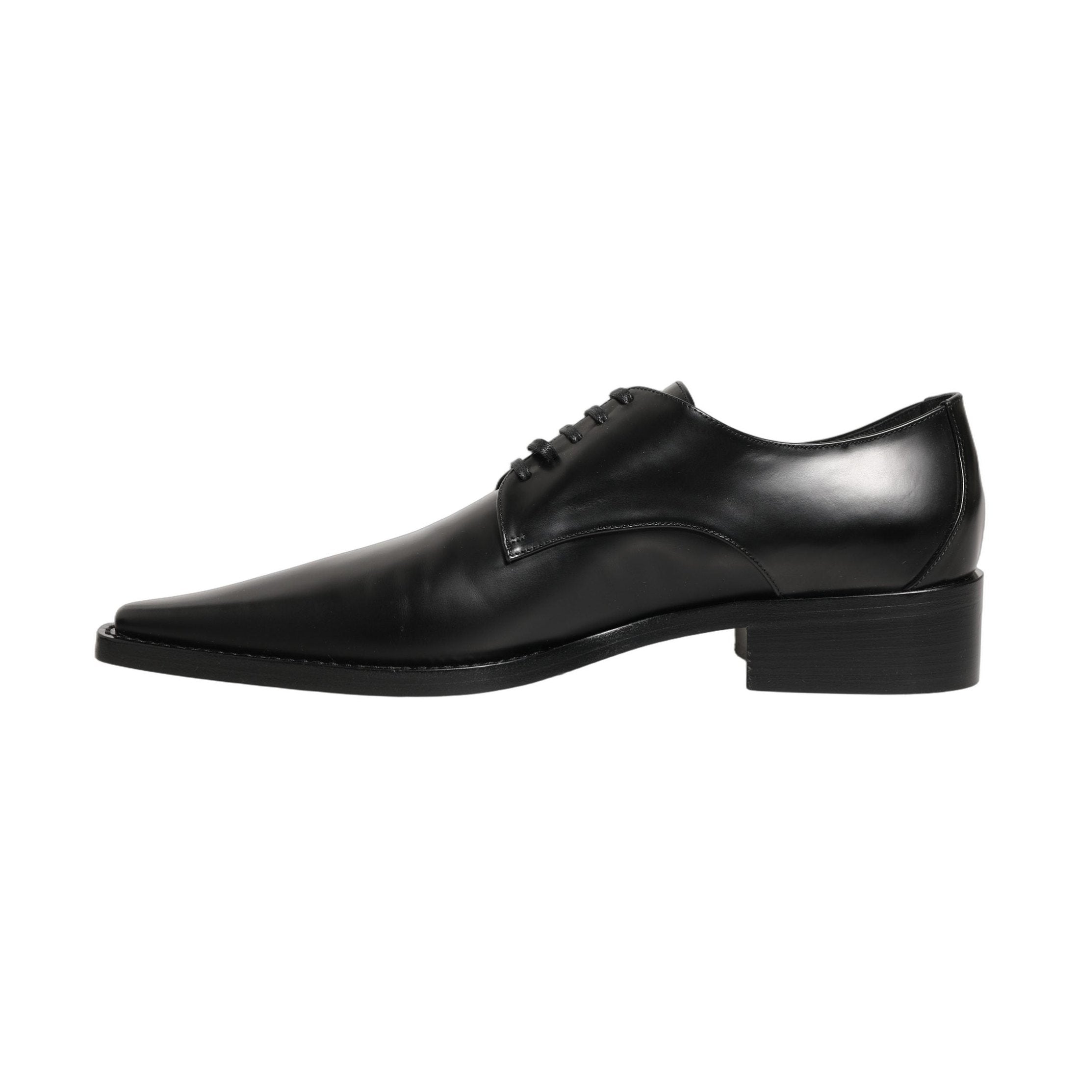 Dolce & Gabbana Black Leather Lace Up Derby Dress Shoes
