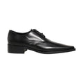 Black Leather Lace Up Derby Dress Shoes