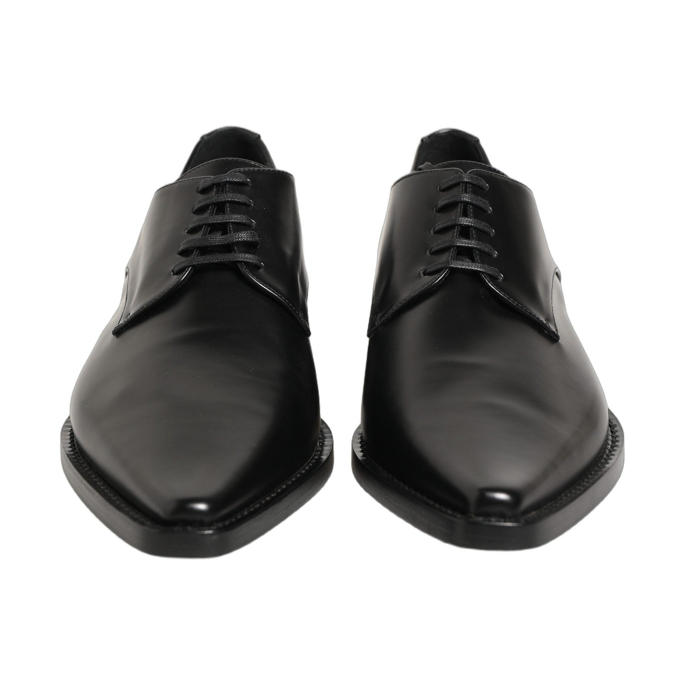 Dolce & Gabbana Black Leather Lace Up Derby Dress Shoes