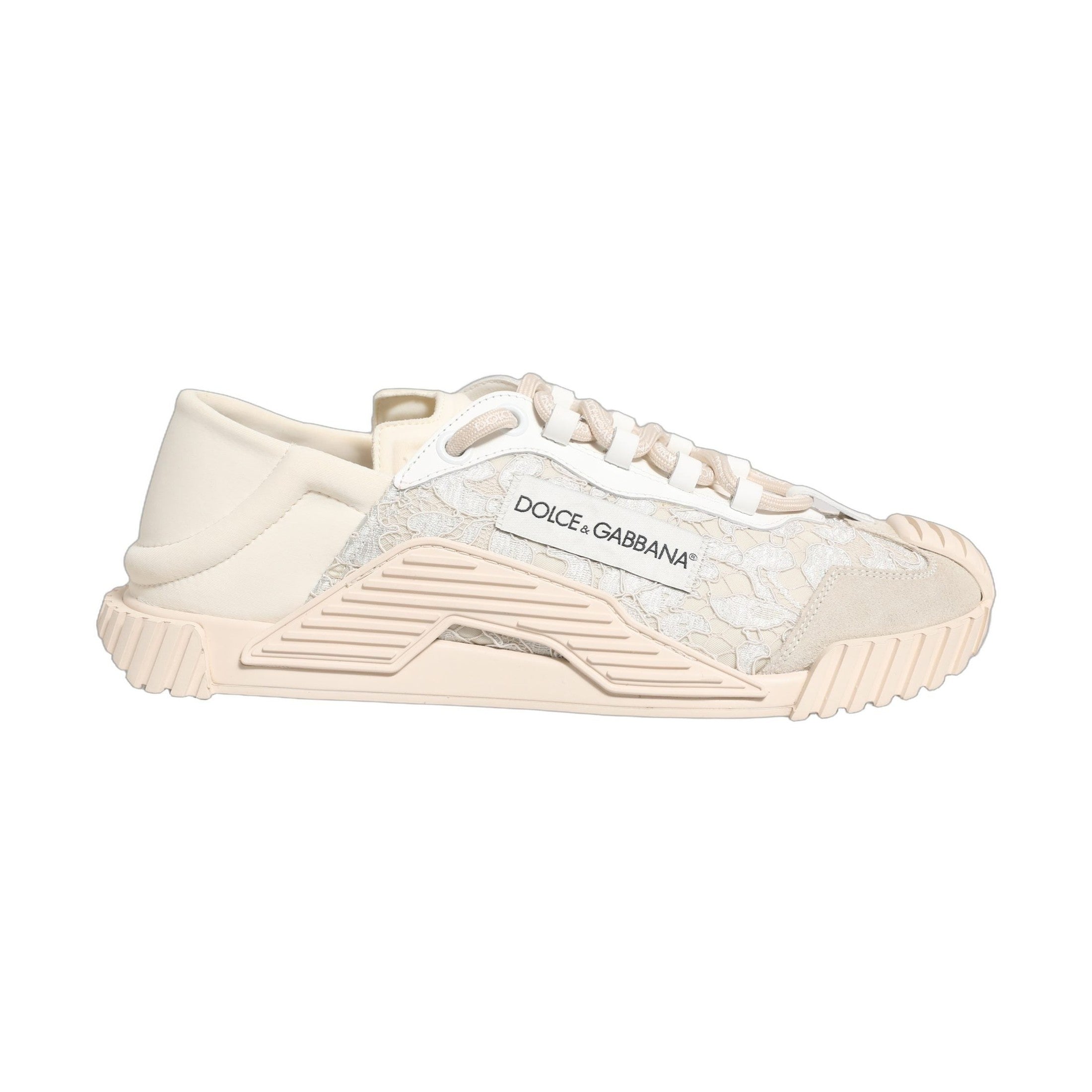 Dolce & Gabbana White Lace NS1 Low Top Sneaker Sports Shoes