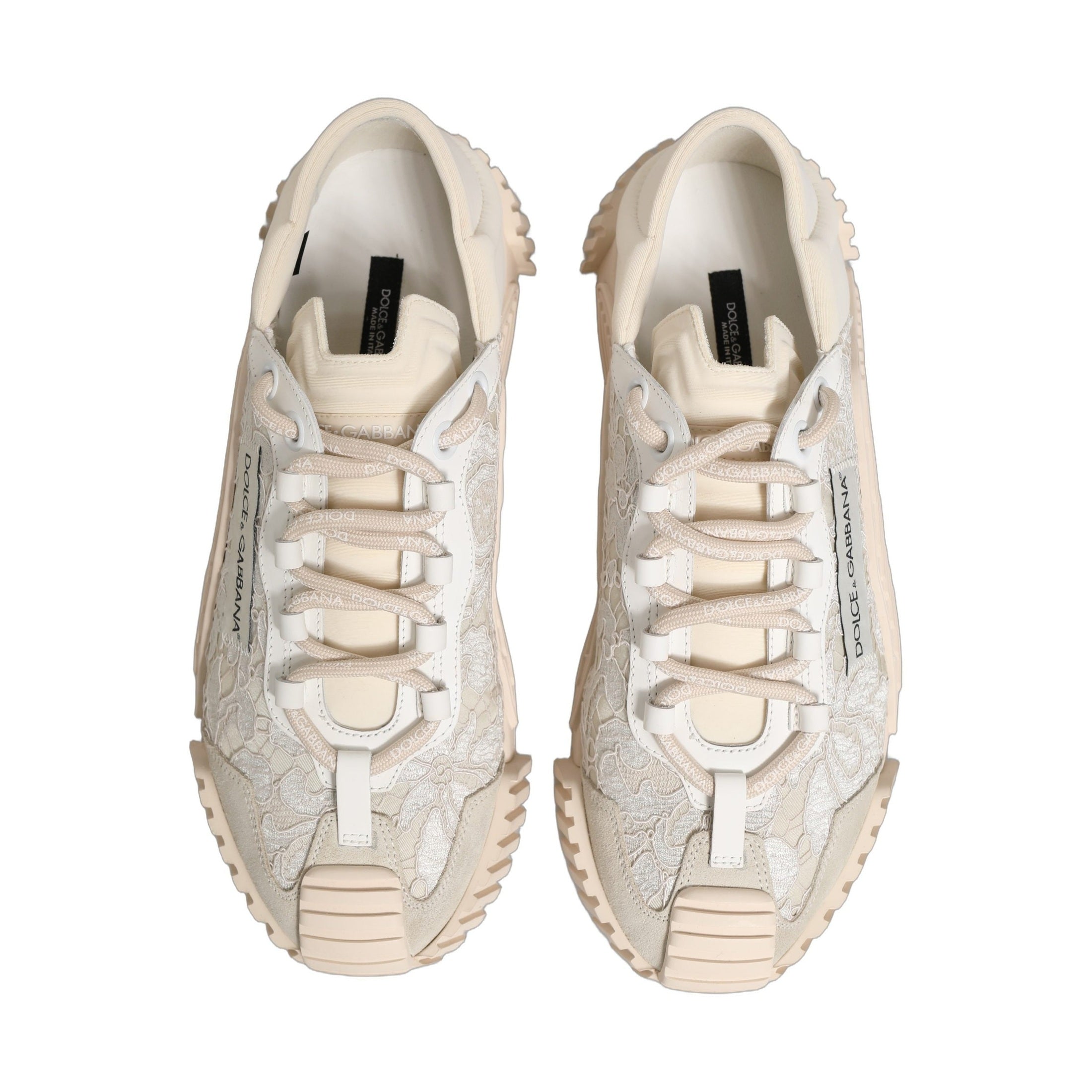 Dolce & Gabbana White Lace NS1 Low Top Sneaker Sports Shoes