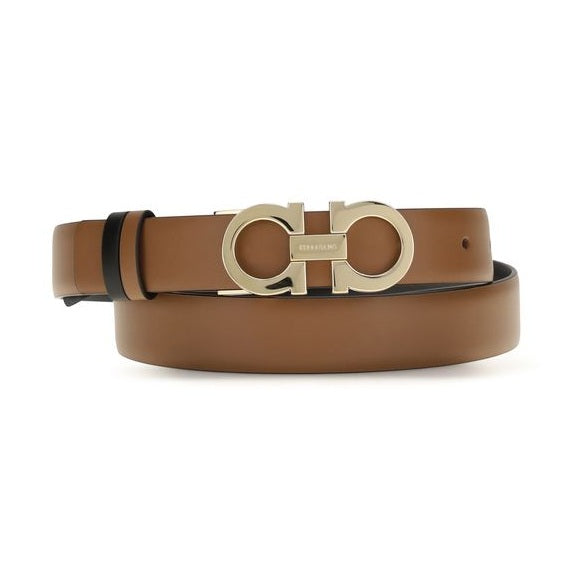 Ferragamo Brown Calf Leather Bos Taurus Regular Belt