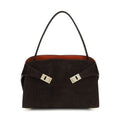 Ferragamo Brown Calf Leather Bos Taurus Shoulder Bag