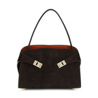 Ferragamo Brown Calf Leather Bos Taurus Shoulder Bag