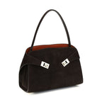 Ferragamo Brown Calf Leather Bos Taurus Shoulder Bag