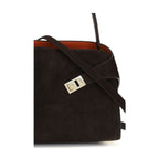 Ferragamo Brown Calf Leather Bos Taurus Shoulder Bag