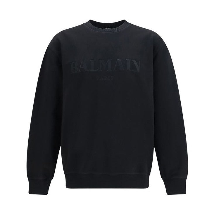 Balmain Black Cotton Sweatshirt