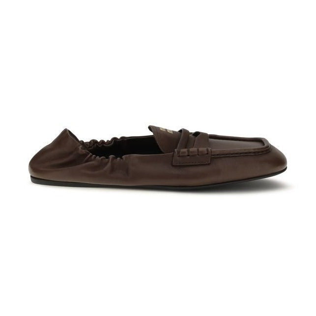 Miu Miu Brown Lamb Ovis Aries Aries Slip-On Loafers