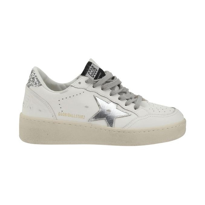 Golden Goose Silver Calf Leather Bos Taurus Low Top Sneakers