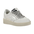 Golden Goose Silver Calf Leather Bos Taurus Low Top Sneakers