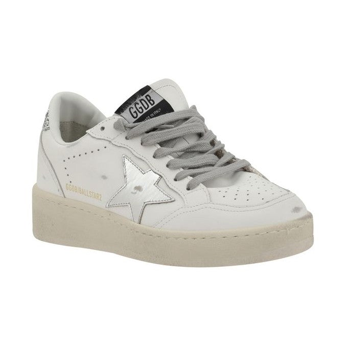 Golden Goose Silver Calf Leather Bos Taurus Low Top Sneakers