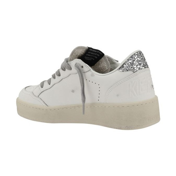 Golden Goose Silver Calf Leather Bos Taurus Low Top Sneakers