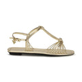Prada Gold Calf Leather Bos Taurus Flat Sandals