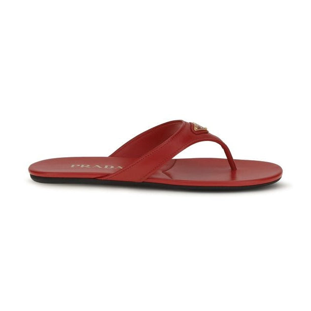 Prada Multicolor Calf Leather Bos Taurus Flat Sandals