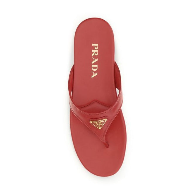 Prada Multicolor Calf Leather Bos Taurus Flat Sandals