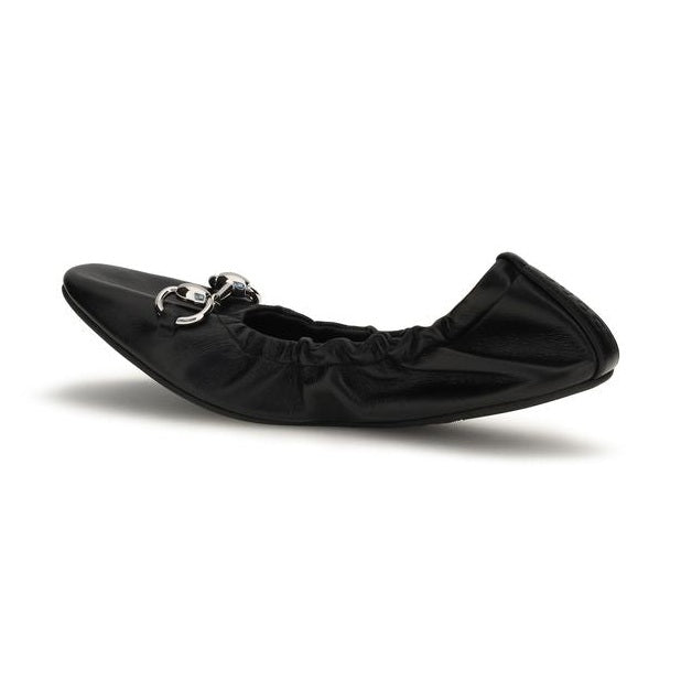 Gucci Black Calf Leather Bos Taurus Ballet Flats