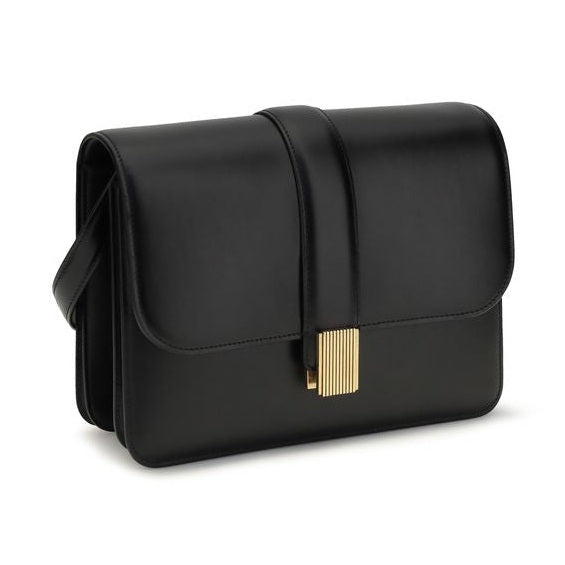 Khaite Black Calf Leather Bos Taurus Shoulder Bag