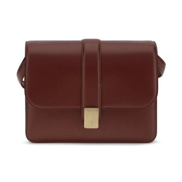 Khaite Bordeaux Calf Leather Bos Taurus Shoulder Bag