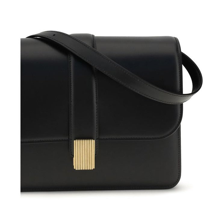 Khaite Black Calf Leather Bos Taurus Shoulder Bag