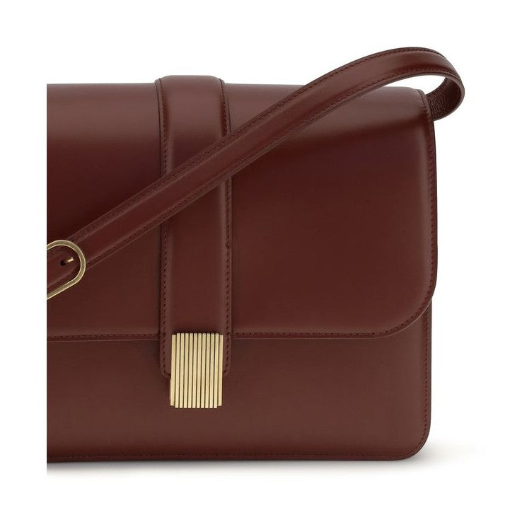 Khaite Bordeaux Calf Leather Bos Taurus Shoulder Bag