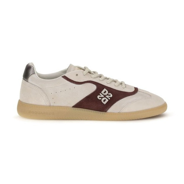 Dsquared² Beige Calf Leather Bos Taurus Low Top Sneakers