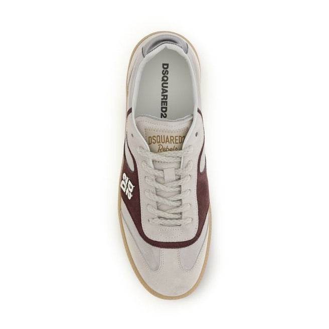 Dsquared² Beige Calf Leather Bos Taurus Low Top Sneakers