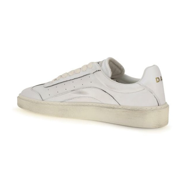 Dsquared² White Calf Leather Bos Taurus Low Top Sneakers