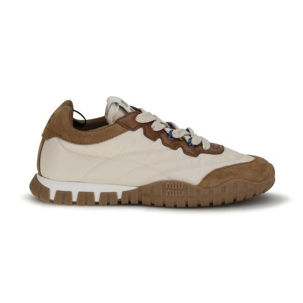 Miu Miu Beige Polyamide Athletic Sneakers