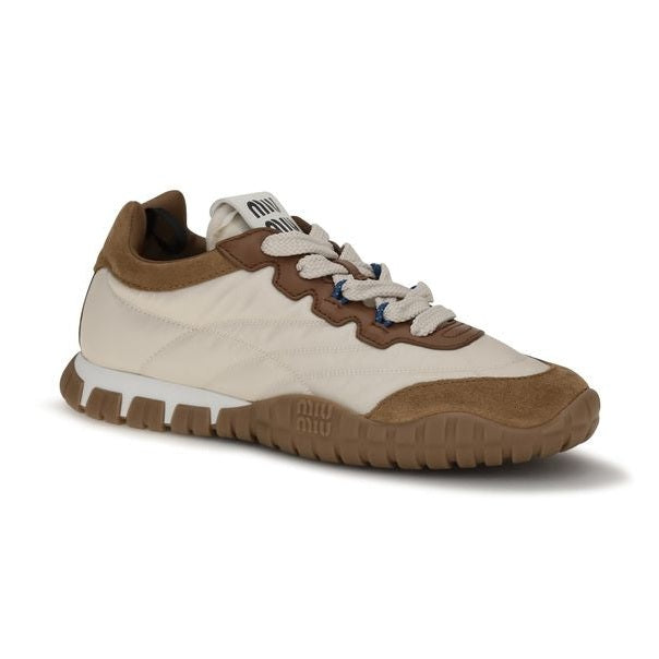 Miu Miu Beige Polyamide Athletic Sneakers