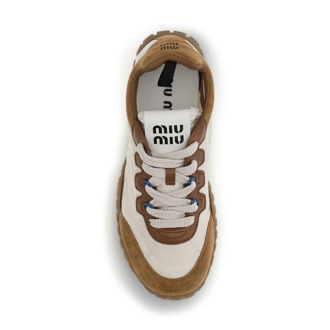 Miu Miu Beige Polyamide Athletic Sneakers