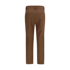 Brown Elastane Casual Pants