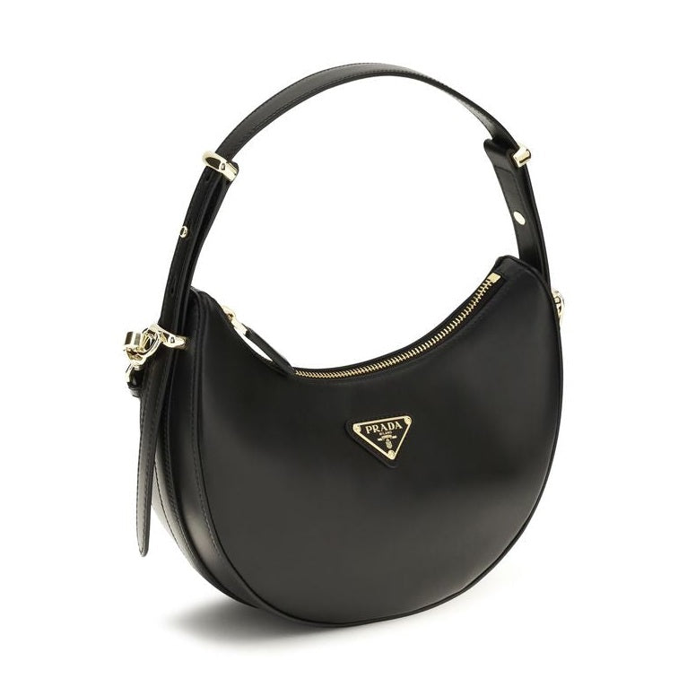 Prada Black Calf Leather Bos Taurus Shoulder Bag