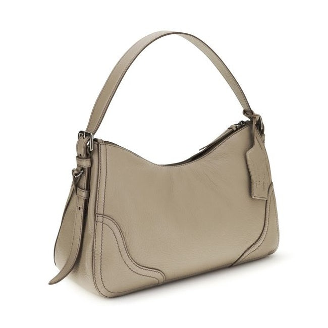 Prada Gray Calf Leather Bos Taurus Shoulder Bag