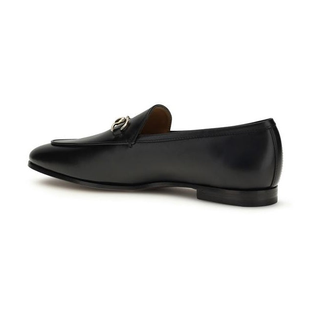 Gucci Black Calf Leather Bos Taurus Slip-On Loafers