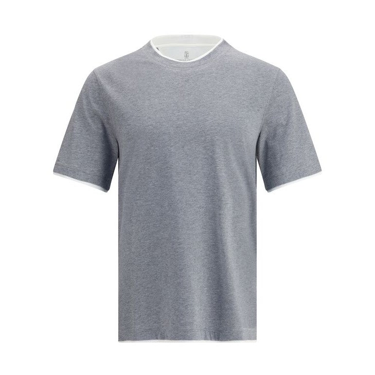 Brunello Cucinelli Gray Cotton T-Shirt
