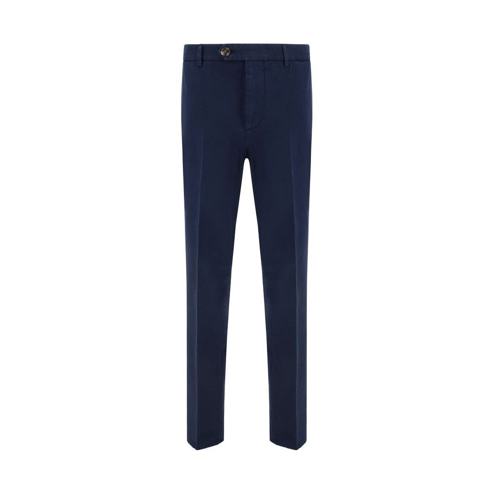 Brunello Cucinelli Blue Cotton Casual Pants