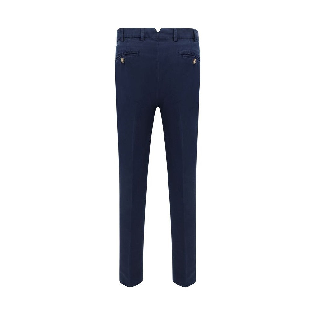 Brunello Cucinelli Blue Cotton Casual Pants