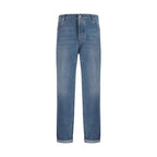 Brunello Cucinelli Blue Cotton Straight-Leg Jeans