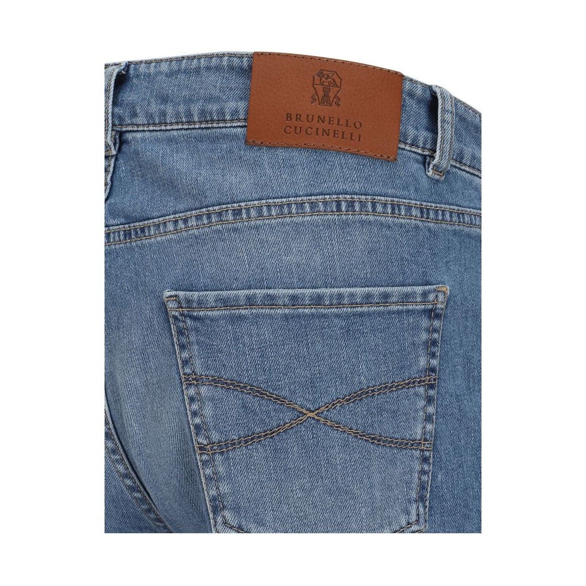 Brunello Cucinelli Blue Cotton Straight-Leg Jeans