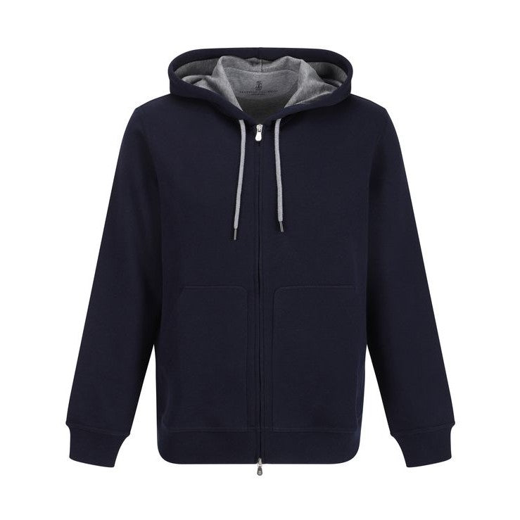 Brunello Cucinelli Blue Cotton Sweatshirt