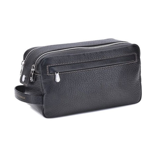 Brunello Cucinelli Black Calf Leather Bos Taurus Airpod Holder