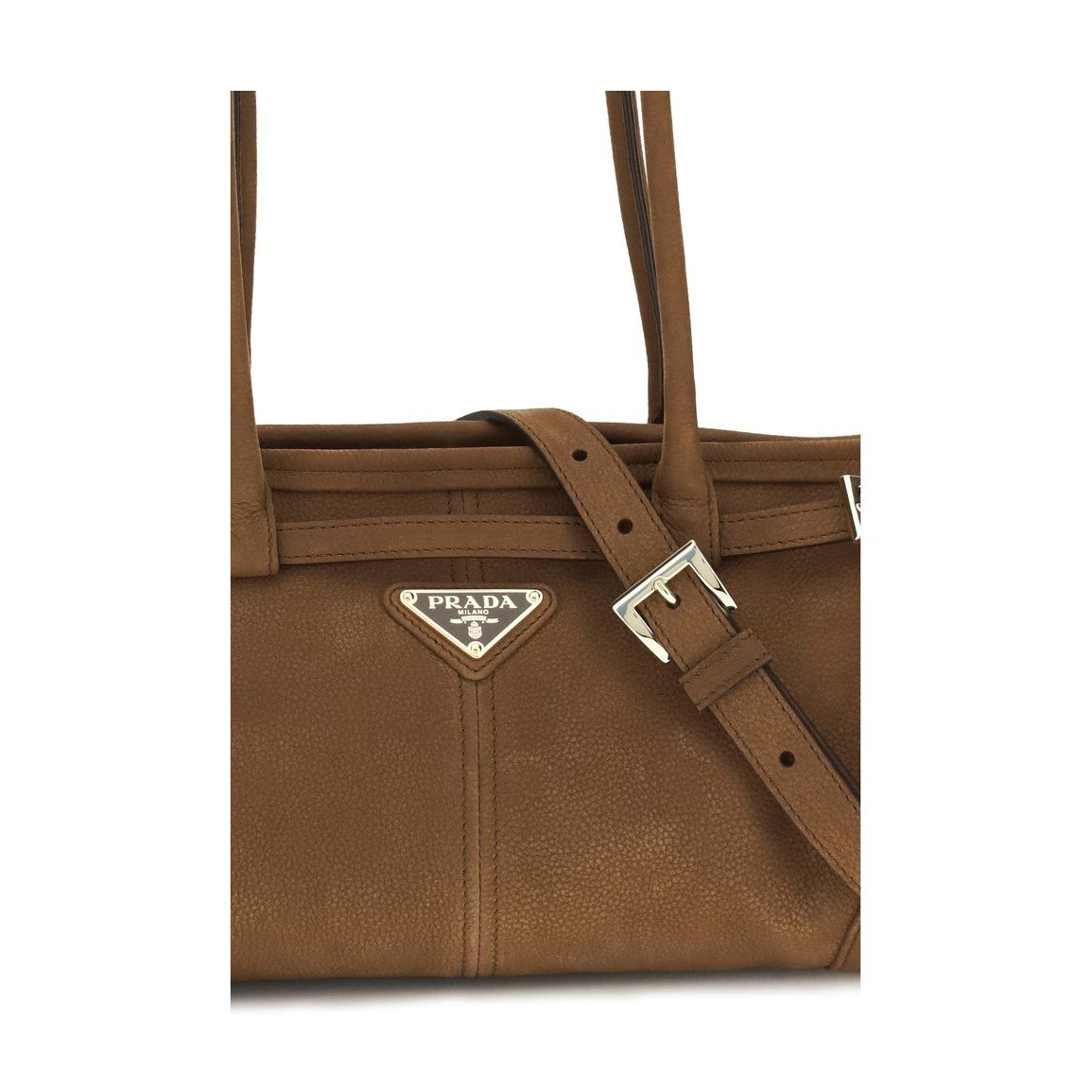 Prada Brown Calf Leather Bos Taurus Handbag