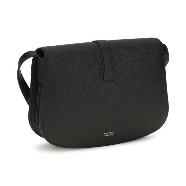 Tom Ford Black Calf Leather Bos Taurus Shoulder Bag