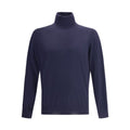 Brunello Cucinelli Blue Wool Oves Aries Turtleneck