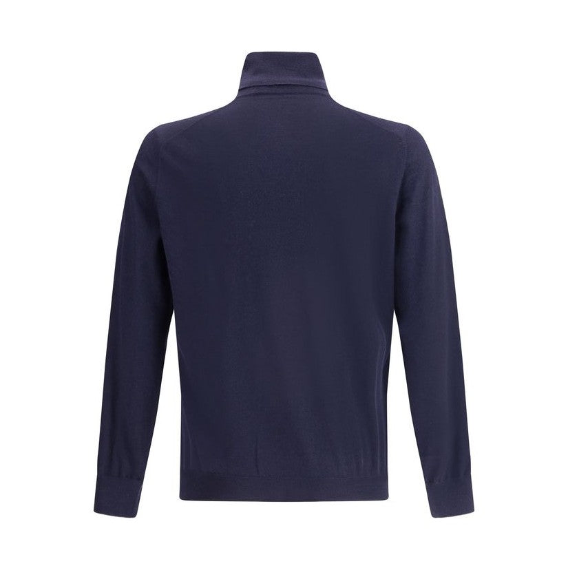 Brunello Cucinelli Blue Wool Oves Aries Turtleneck