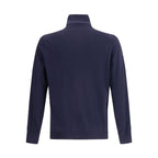 Brunello Cucinelli Blue Wool Oves Aries Turtleneck