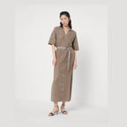 Brunello Cucinelli Brown Cotton Casual Dress