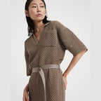 Brunello Cucinelli Brown Cotton Casual Dress